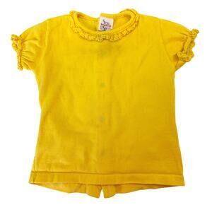 Vintage 90s Buster Brown 2T Girls Ruffled Shirt Yellow